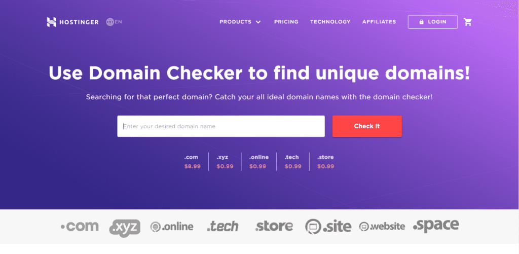 hostinger domain checker